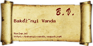 Bakányi Vanda névjegykártya